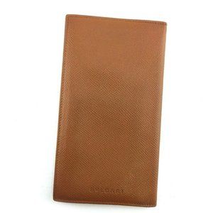 AUTH BVLGARI long pills Long Wallet Classico leather Brown